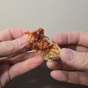 Vanadinite on Barite Crystal Specimen #B